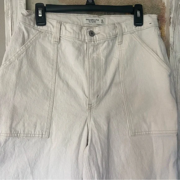 Abercrombie Fitch Curve Love The 90s Ultra High Rise Carpenter Jeans Sz 31 Or 12 - Picture 2 of 6